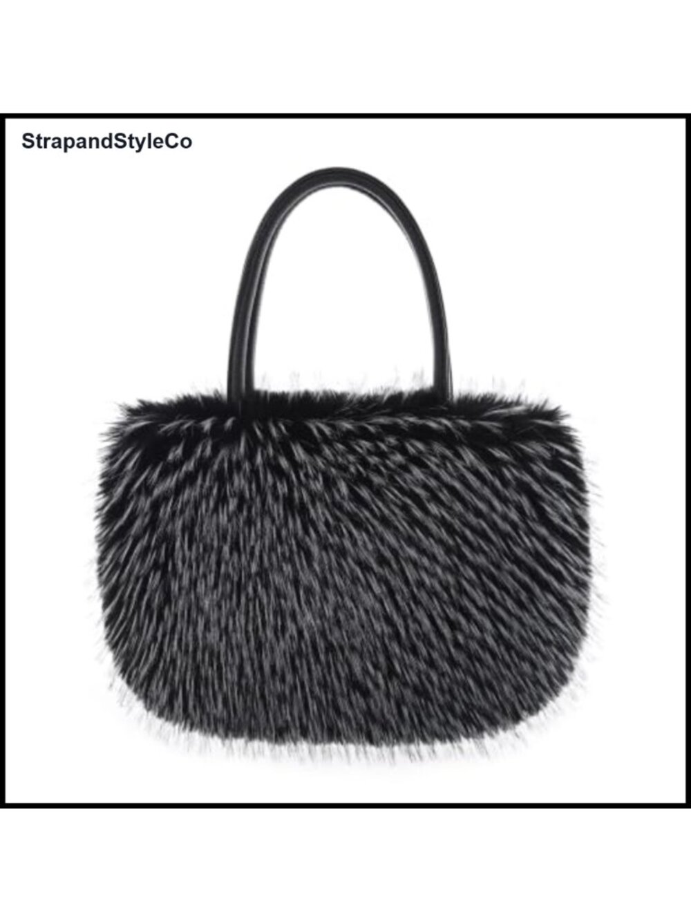 Fuzzy Tote Bag Faux Fur Curly Top Handle Women's Large Winter Purse